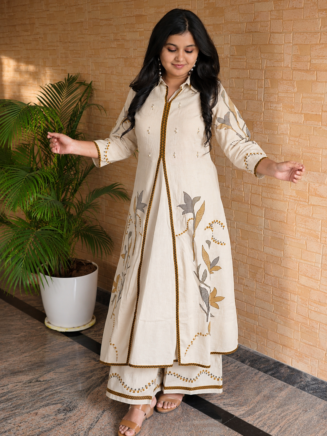 Midnight Bloom A-Line Kurta Set - Image 6