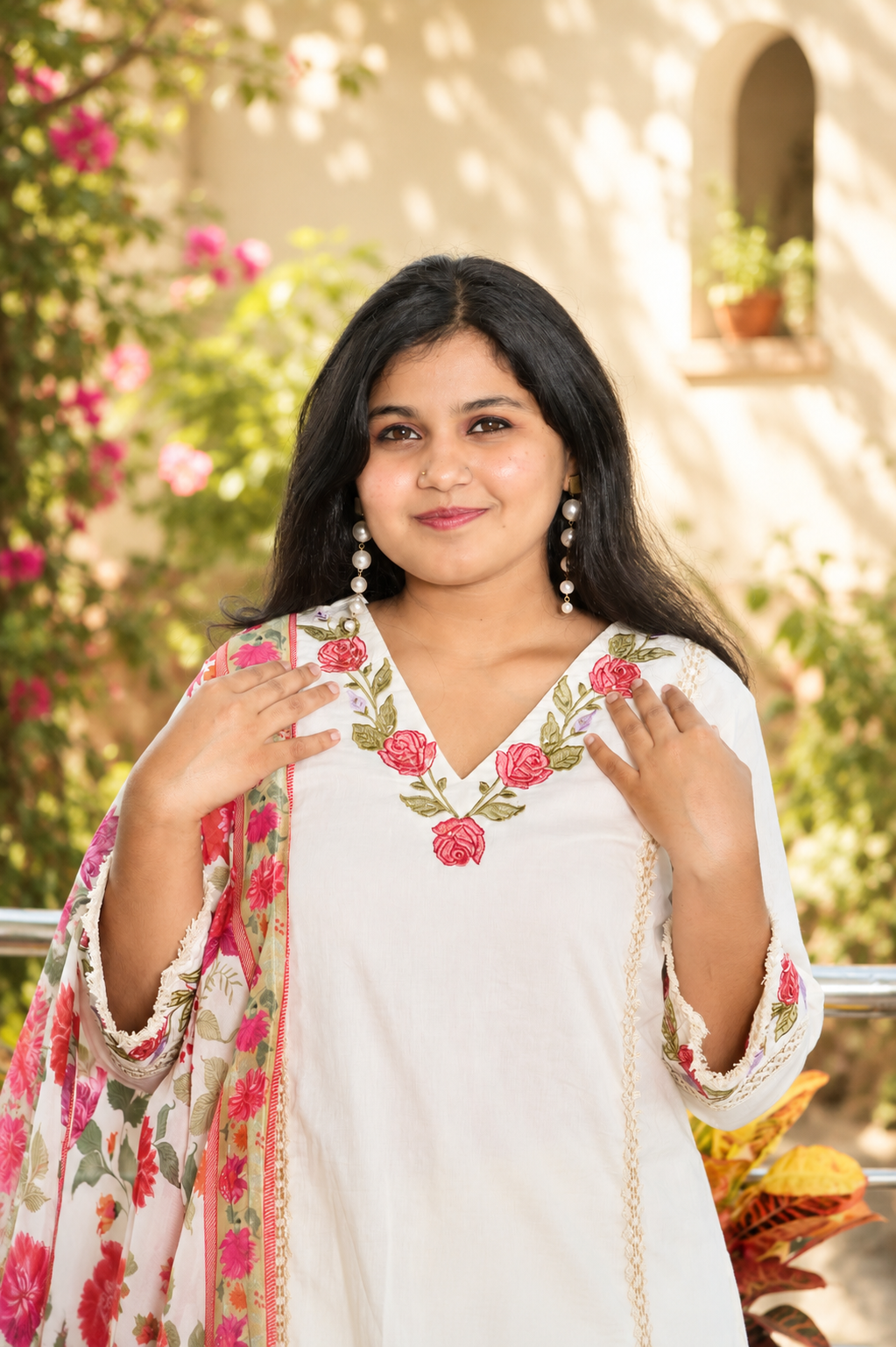 Rosé Garden Embroidered cotton - Image 5